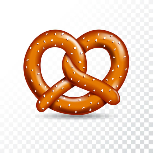 ilustrações de stock, clip art, desenhos animados e ícones de realistic vector tasty pretzel illustration on the white transparent background. - pretzel