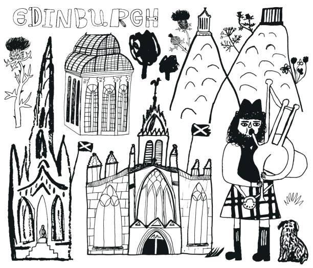 ilustrações, clipart, desenhos animados e ícones de edimburgo, na escócia - rio grande illustrations