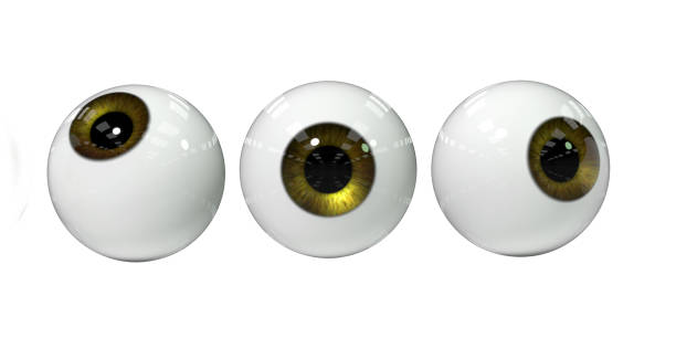 istock three human eyes with golden iris, isolated on white background 846816120