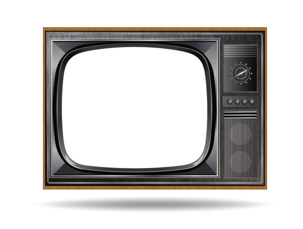 Old vintage TV isolated on white background Old vintage TV isolated on white background tv stock illustrations