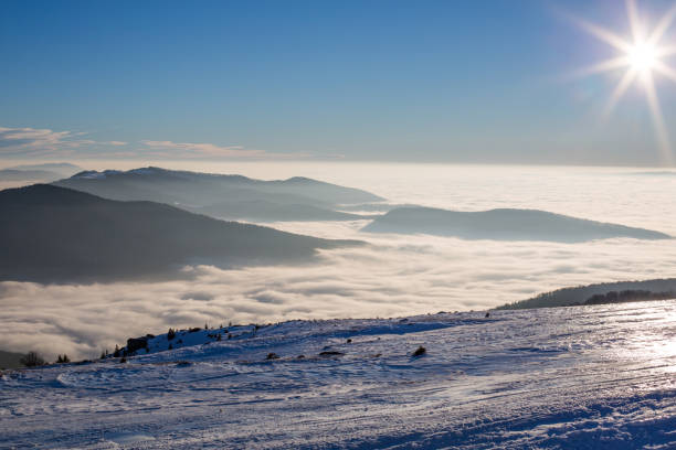 istock Sunset in the winter, snowy mountains and ski 846826584
