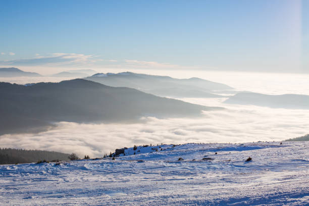 istock Sunset in the winter, snowy mountains and ski 846826586