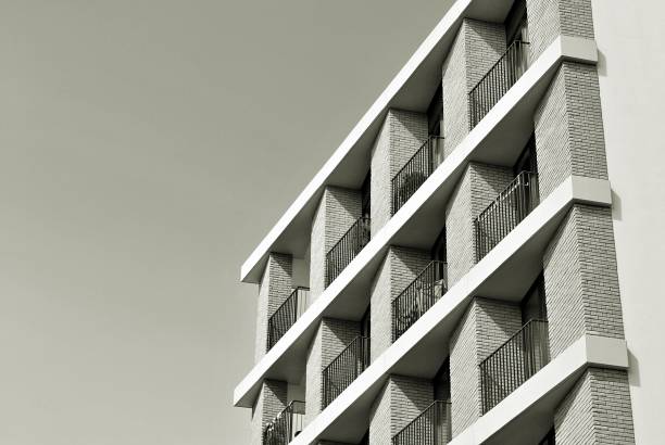 istock Modern, Luxury Apartment Building. Black and white. 846830856