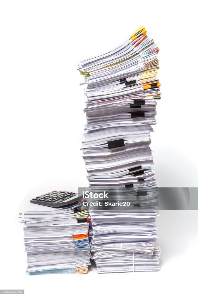 Document Stack Isolated Stack Of Documents Isolated On White Background Stock Photo - Download ...