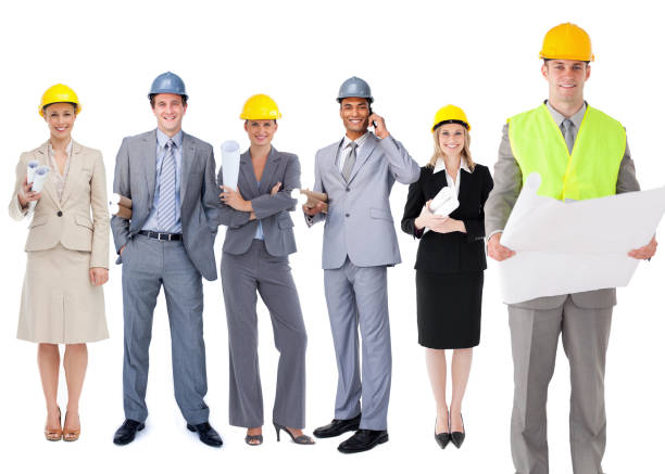 istock Team of architects in a row 846838534