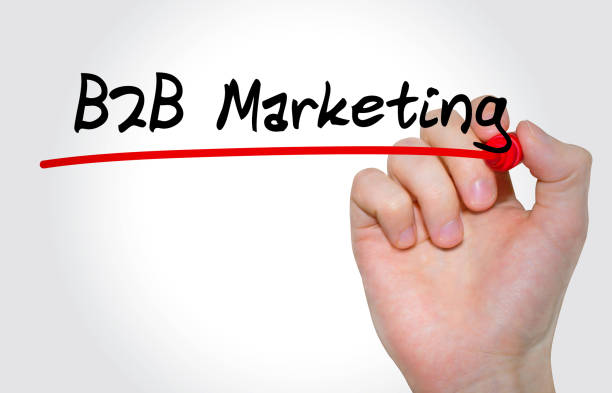 istock Hand writing inscription B2B Marketing with marker, concept 846841244