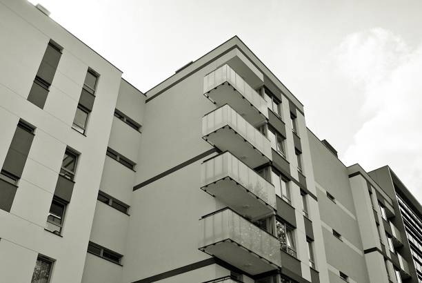 istock Modern, Luxury Apartment Building. Black and white. 846846226