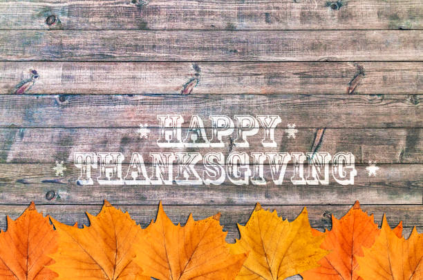 istock Happy Thanksgiving, Old Wooden floor background 846846478