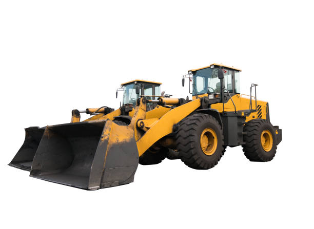 istock Yellow bulldozer Isolated on white background 846852122