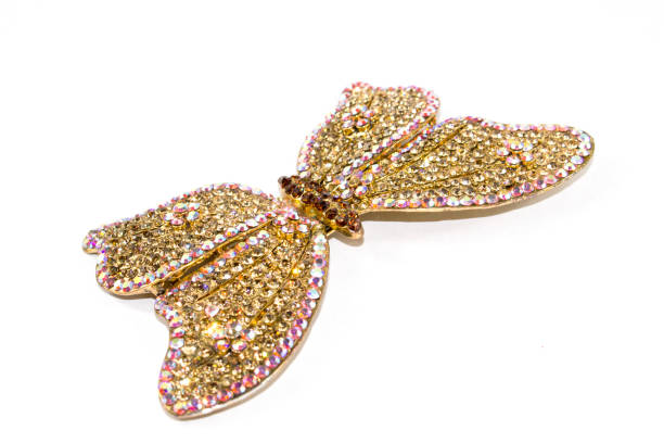 istock Vintage Antique Butterfly Brooch on White Background 846856896
