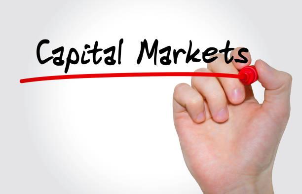 istock Hand writing inscription Capital Markets with marker, concept 846859228