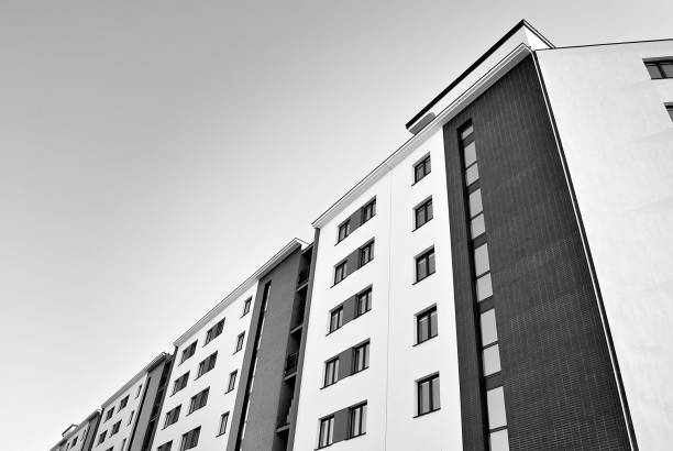 istock Modern, Luxury Apartment Building. Black and white. 846861032