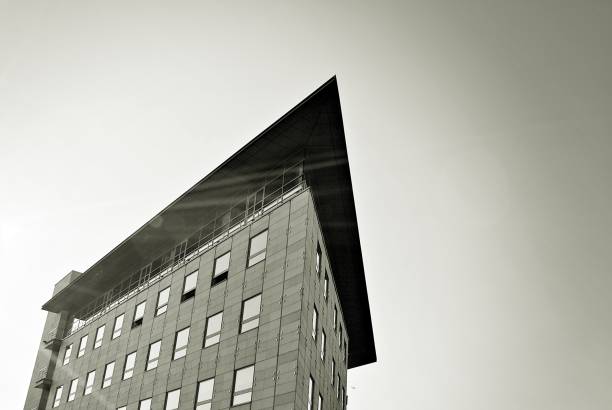 istock glass architecture of modern building. black and white 846874458
