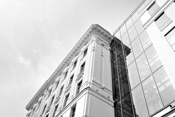 Architecture details Modern Building Glass facade Business background