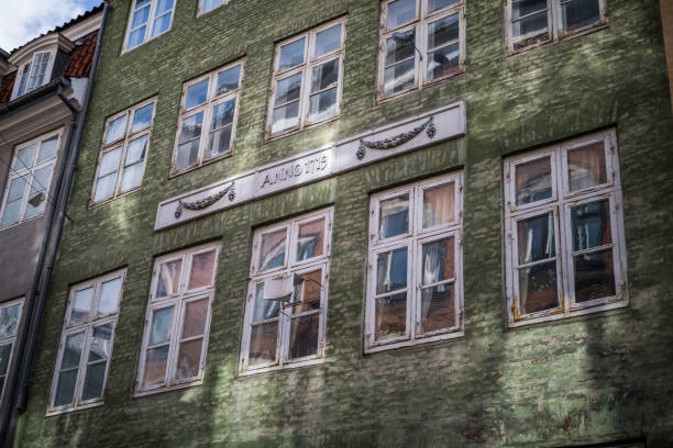 Old apartment building from the early 18th century in central Copenhagen, Denmark