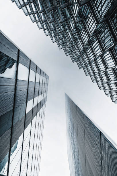 istock An abstract coloured vintage image, looking up capturing three different buildings 846874698