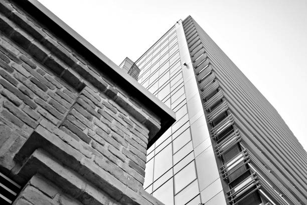 istock glass architecture of modern building. black and white 846879790