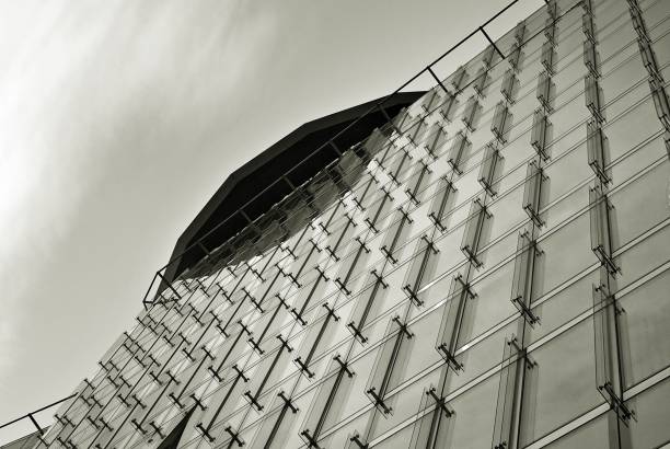 istock glass architecture of modern building. black and white 846882204