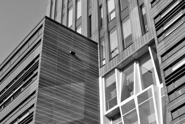istock glass architecture of modern building. black and white 846882280