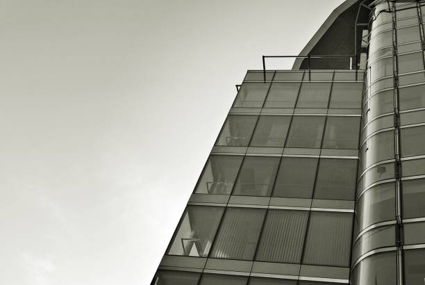 istock glass architecture of modern building. black and white 846882356