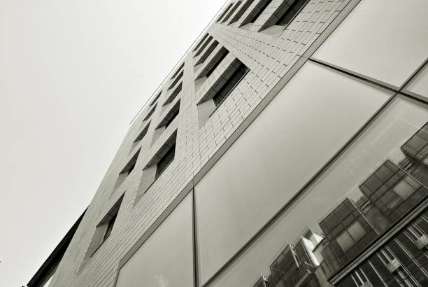 istock glass architecture of modern building. black and white 846882806