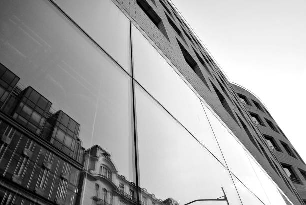 istock glass architecture of modern building. black and white 846882970
