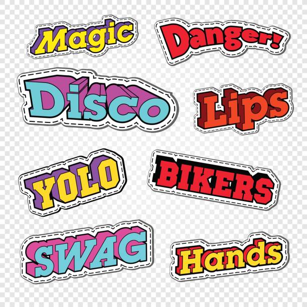 istock Textile Trendy Fashion Quotes. Badges with Texts for Embroidery. Vector illustration 846883064