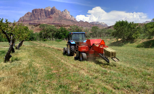 istock Baling hay in Rockville Utah 846887772
