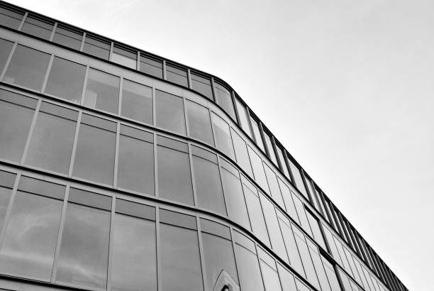 istock glass architecture of modern building. black and white 846888564