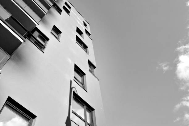 istock Modern, Luxury Apartment Building. Black and white. 846889152