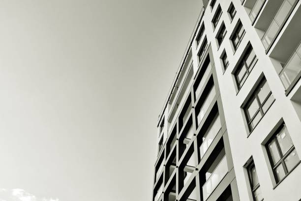 istock Modern, Luxury Apartment Building. Black and white. 846897158