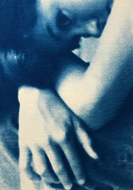 My cyanotype of a 12 year old girl, my daughter in 1997.  iPhone