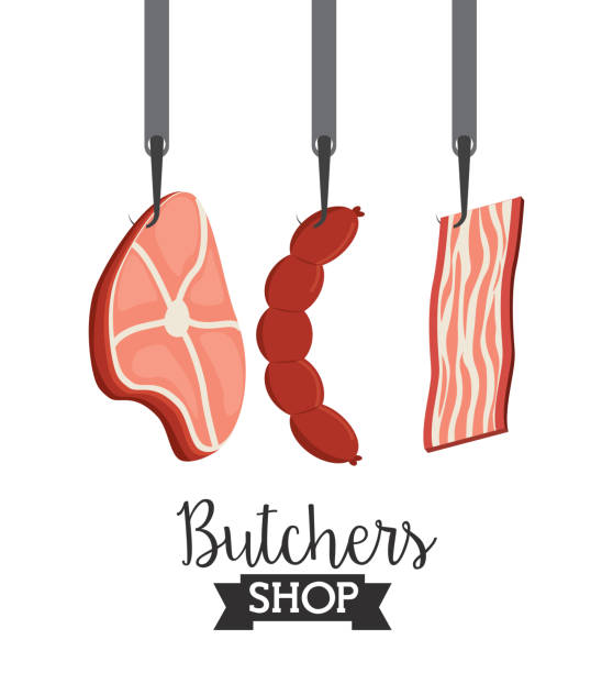 Butcher Concept Stock Illustration - Download Image Now - Bacon, Barbecue  Grill, Beef - iStock