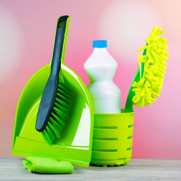 istock Colorful Cleaning concept with supplies 846921276