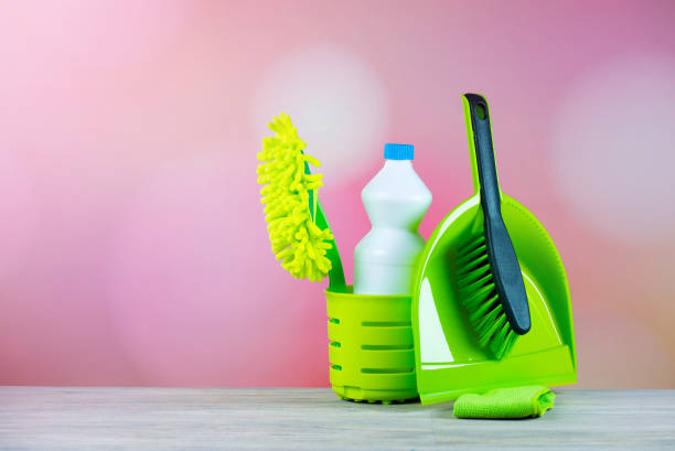 istock Colorful Cleaning concept with supplies 846921530