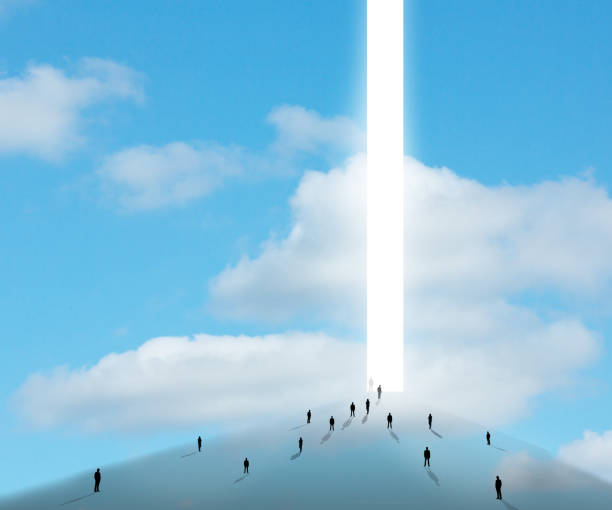 istock Heavenly walkway with giant door 846922238