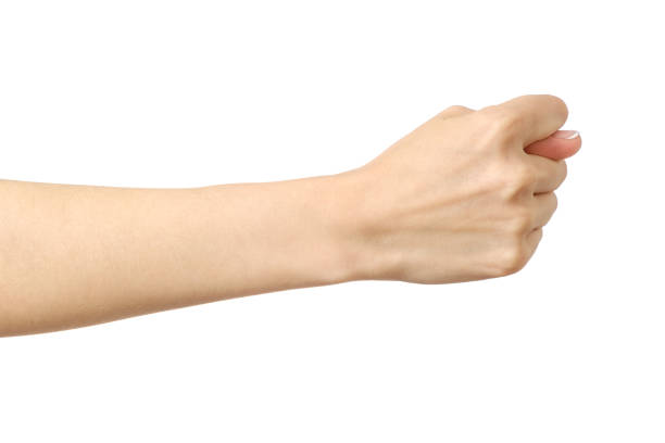 istock Woman's hand making fig, gesture of contempt isolated on white 846928988