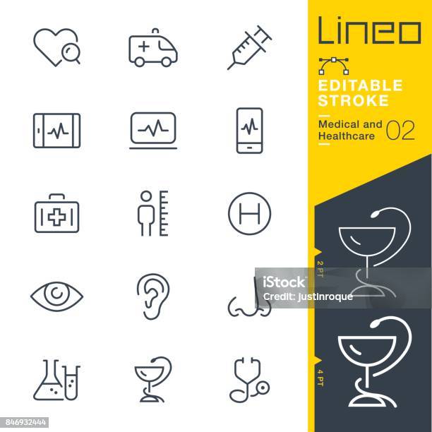 Lineo Editable Stroke Medical And Healthcare Line Icons Stock Illustration - Download Image Now