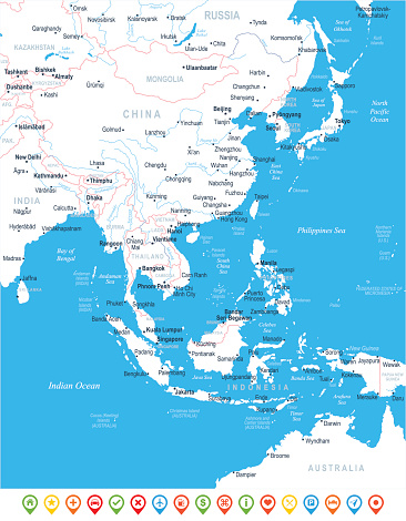Map Asia Timur Peta Asia Timur Ilustrasi Vektor Ilustrasi Stok - Unduh Gambar Sekarang ...