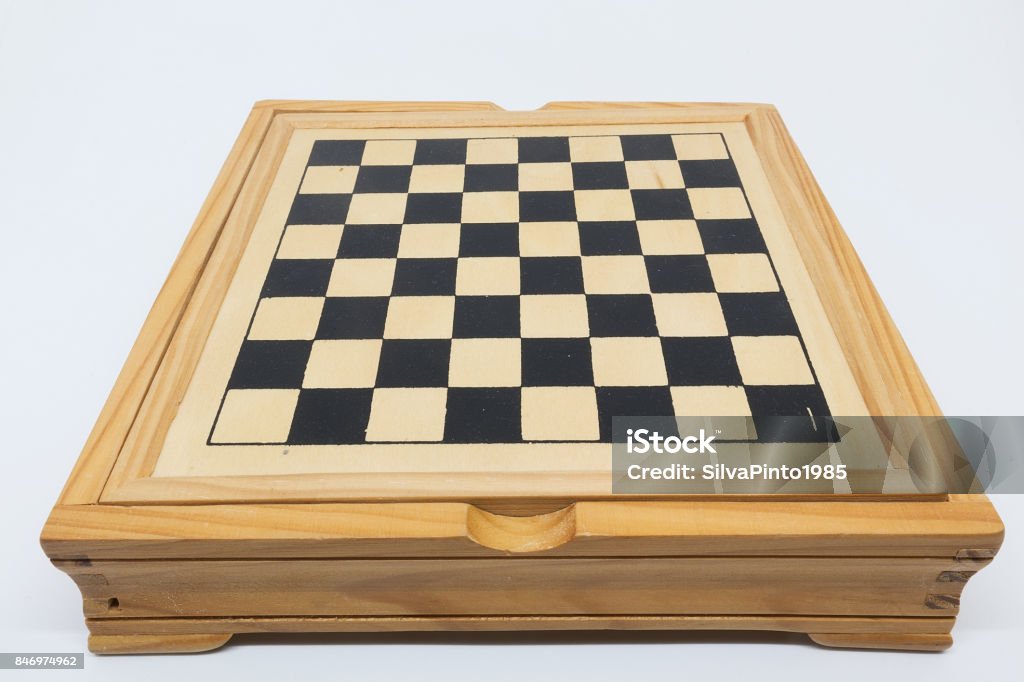 chess board / Checkers isolated on white background. Black Color Stock Photo