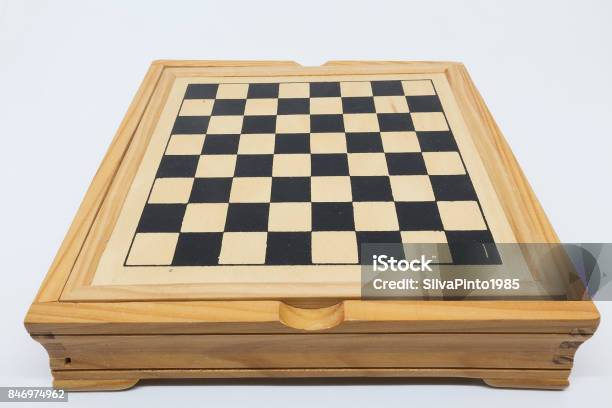 Chess Board Checkers Isolated On White Background Stock Photo - Download Image Now
