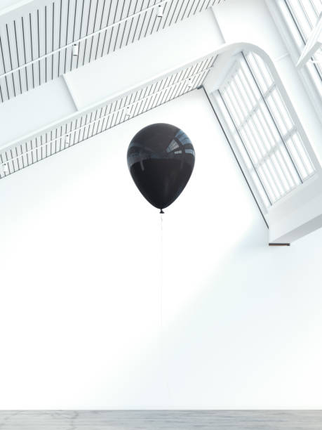 istock Black balloon in a modern lof interior. 3d rendering 846975858