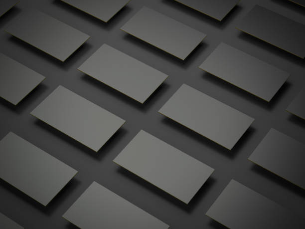 istock Stacks of black business cards. 3d rendering 846981886