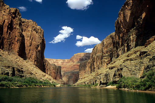 Typical view during a rafting trip down the grand canyon.