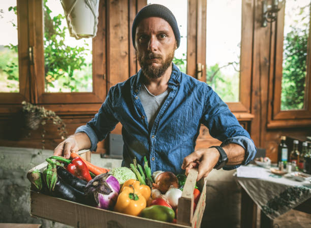 Rural vegetable garden products at display