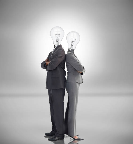 istock Business people with light bulbs instead of heads 846990534