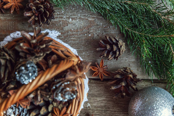 istock Christmas decorations on a wooden background 846999970
