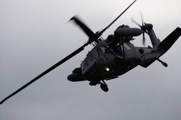 istock Military helicopter in air. 847000186