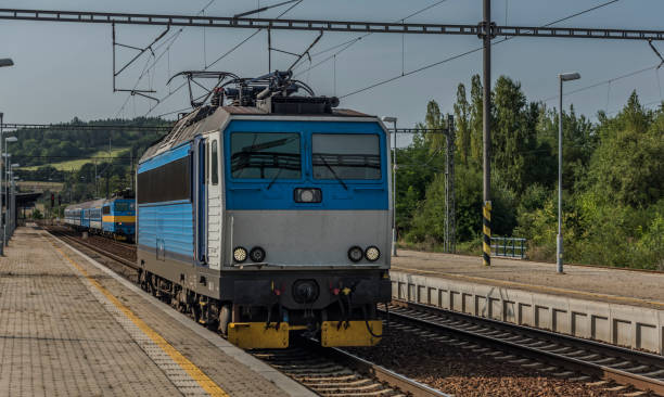 istock Trains in Olbramovice station with platforms 847012006