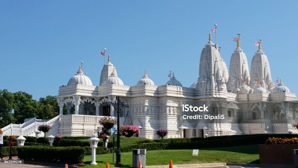 BAPS Swaminarayan Temple USA Stock Photo